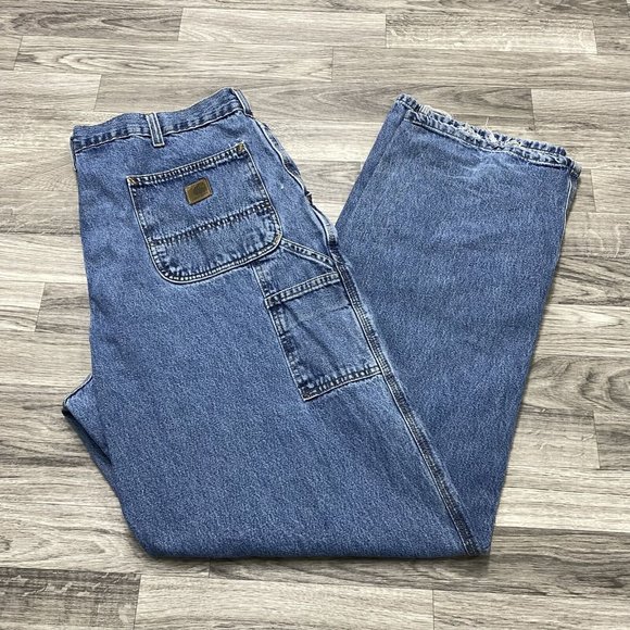 CARHARTT Original Dungaree Fit Straight Leg Blue Denim Jeans Mens Size 40 W 36 L - Picture 12 of 12